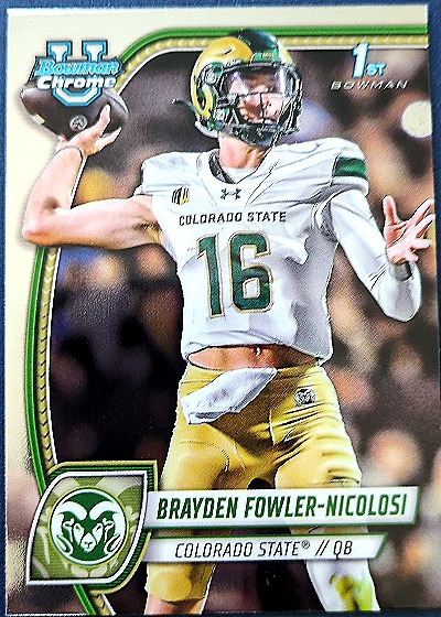 2024 Bowman University Chrome #24 Brayden Fowler-Nicolosi — front