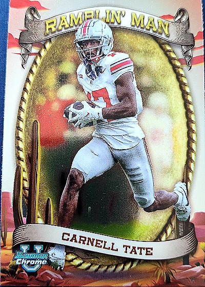 2024 Bowman University Chrome #RM-10 Carnell Tate Ramblin’ Man — front