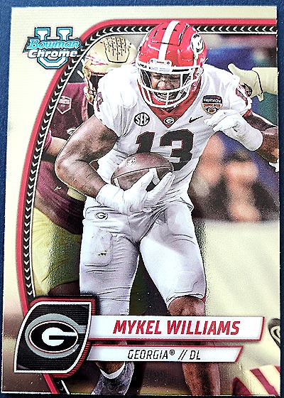 2024 Bowman University Chrome #134 Mykel Williams — front