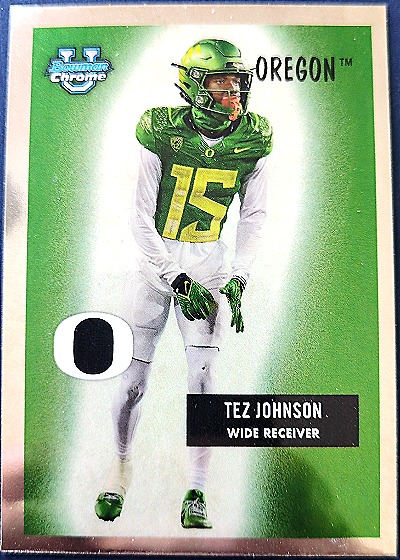 2024 Bowman University Chrome 1955 Bowman Football #55B-17 Tez Johnson — front