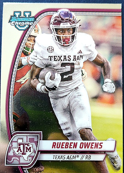 2024 Bowman University Chrome #76 Rueben Owens — front