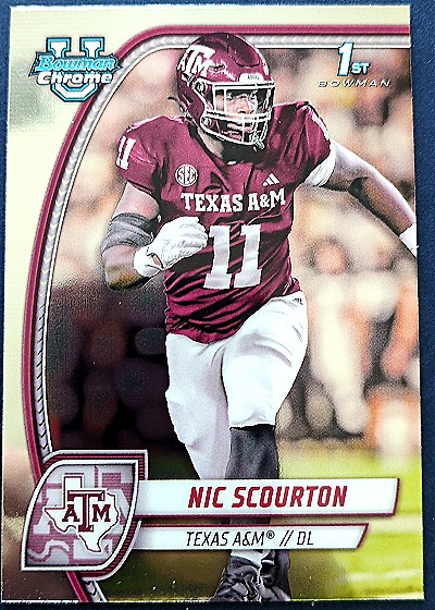 2024 Bowman University Chrome #137 Nic Scourton — front