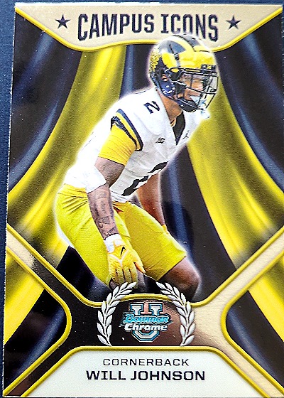 2024 Bowman University Chrome #CI-23 Will Johnson Campus Icons — front