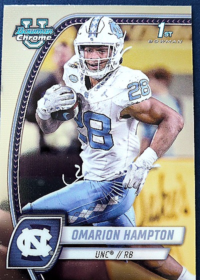 2024 Bowman Chrome University #198 Omarion Hampton — front