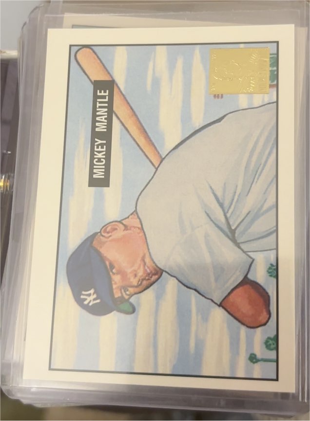 1996 Topps #1 Mickey Mantle Mickey Mantle Commemorative Reprints — front