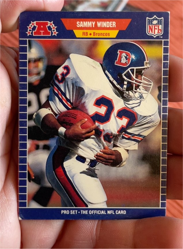 1989 Pro Set #113 Sammy Winder Denver Broncos — front
