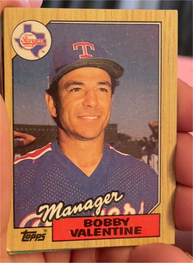 1987 Topps #118 Bobby Valentine Texas Rangers — front