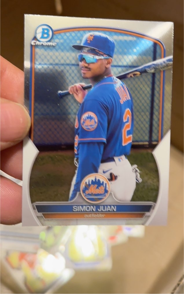 2023 Bowman Chrome #BCP-38 Simon Juan — front