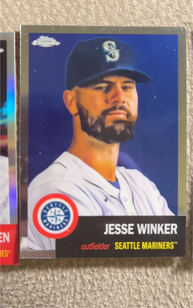 2022 Topps Chrome Platinum Anniversary #373 Jesse Winker Seattle Mariners Card — front