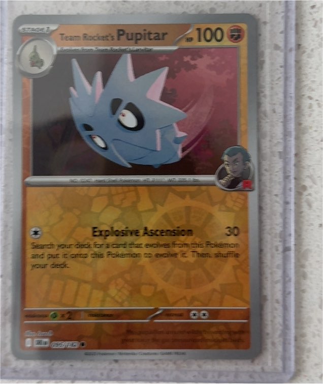 2025 Pokémon TCG Destined Rivals #095 Team Rocket's Pupitar Reverse Holo — front