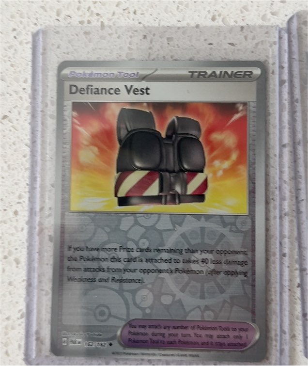 2023 Pokémon TCG Paradox Rift #162 Defiance Vest — front
