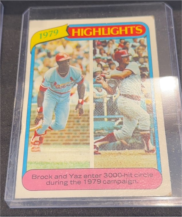 1980 Topps #1 1979 Highlights Lou Brock Carl Yastrzemski — front