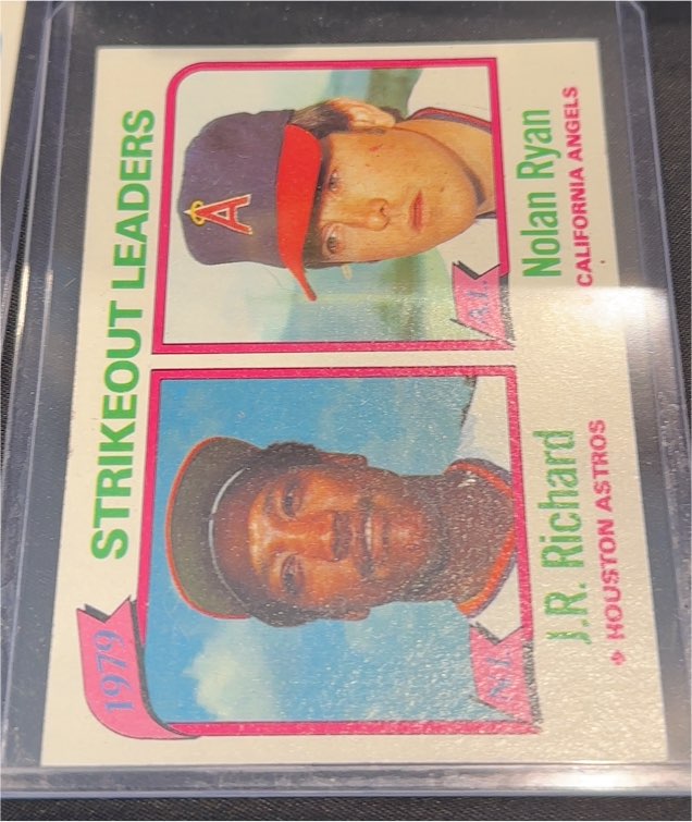 1980 Topps #206 1979 Strikeout Leaders Nolan Ryan / J.R. Richard — front