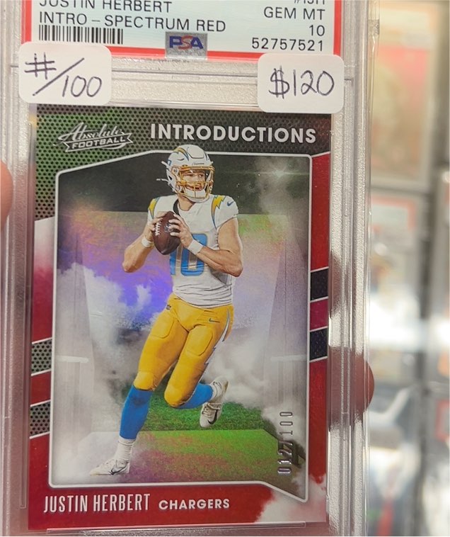 2020 Panini Absolute Introductions #I-JH Justin Herbert — front