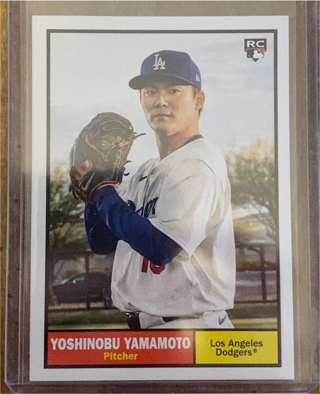 2024 Topps Archives #61 Yoshinobu Yamamoto Rookie RC Los Angeles Dodgers — front