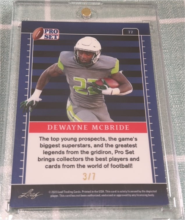 2023 Leaf Pro Set #77 Dewayne McBride — front
