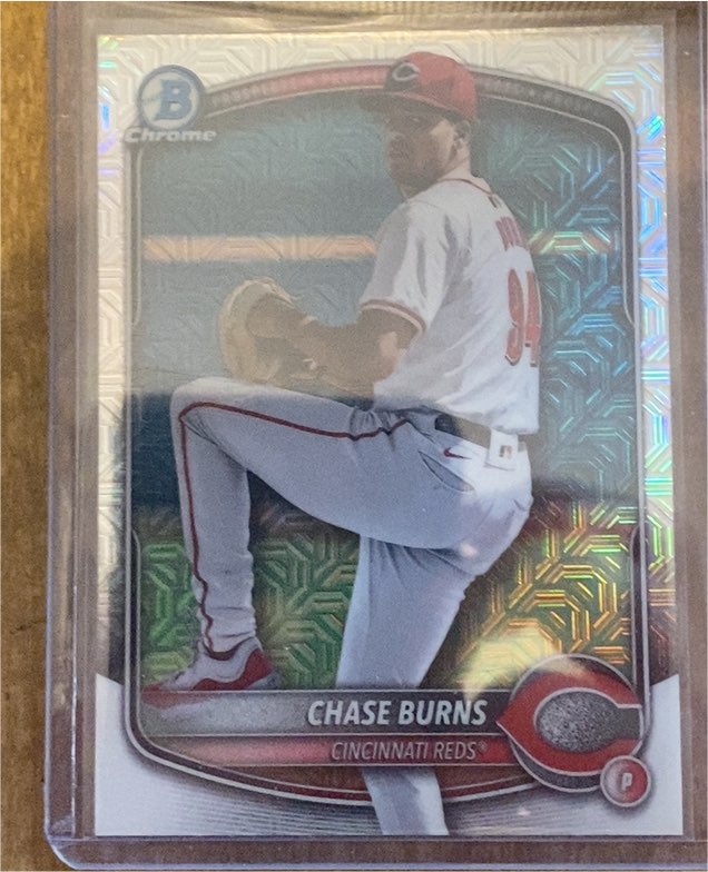 2025 Bowman Chrome Prospects #BCP-122 Chase Burns — front