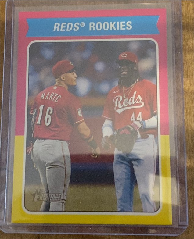 2024 Topps Heritage High Number #CC-1 Reds Rookies Noelvi Marte / Elly De La Cruz — front