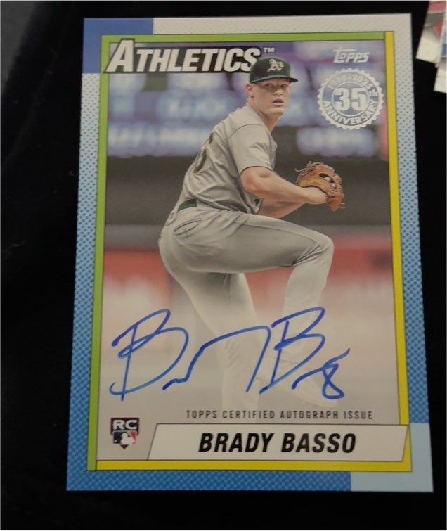 2025 Topps Series 1 1990 Topps Baseball Autograph #90A-BBA Brady Basso — front