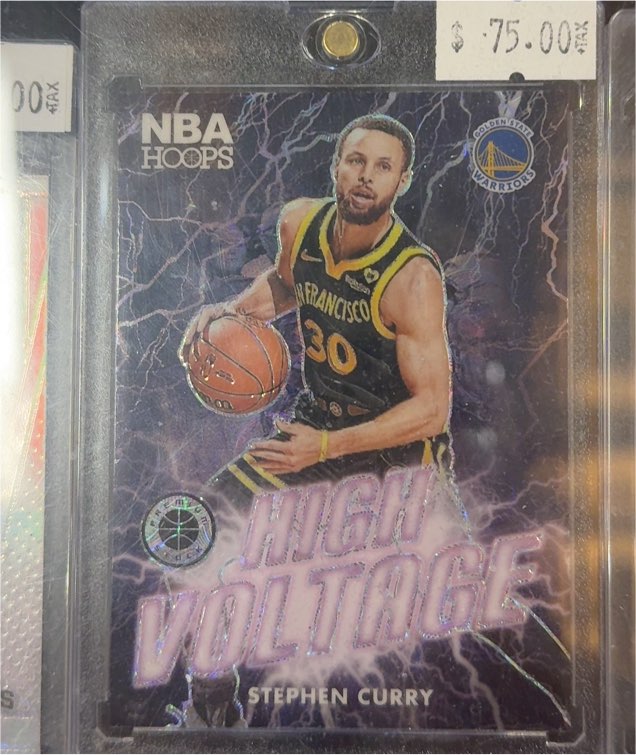 2023-24 Panini NBA Hoops Premium Stock #5 Stephen Curry High Voltage — front