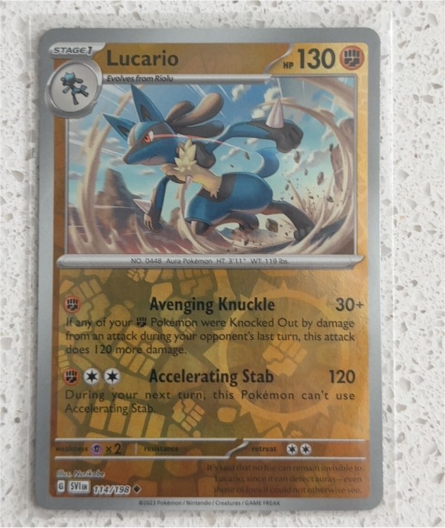 2023 Pokémon Scarlet & Violet #114 Lucario — front