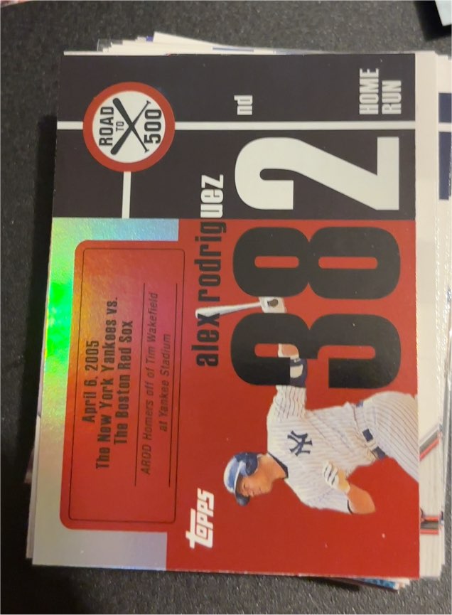 2007 Topps Alex Rodriguez Road to 500 #382 — front