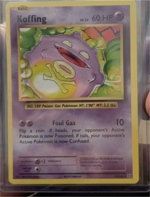 2016 Pokémon XY Evolutions #50 Koffing — front