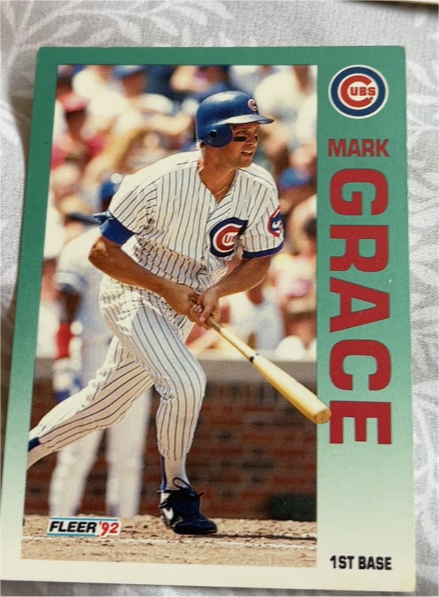 1992 Fleer #381 Mark Grace — front