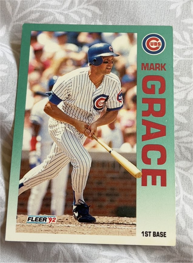 1992 Fleer #381 Mark Grace — front