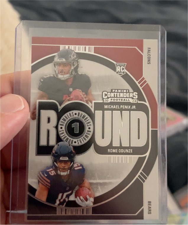 2024 Panini Contenders Football Round Numbers #1 Michael Penix Jr. / Rome Odunze — front