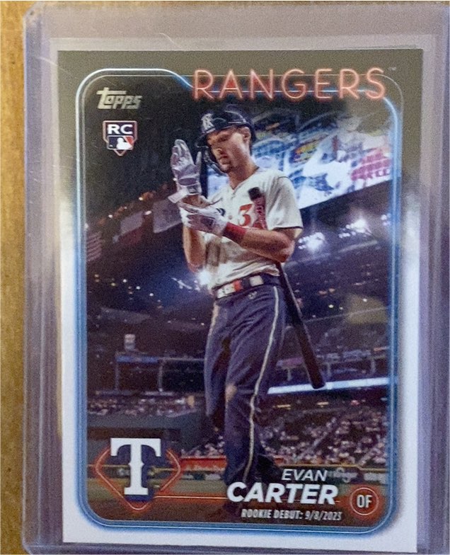 2024 Topps Update #US58 Evan Carter Rookie Debut — front