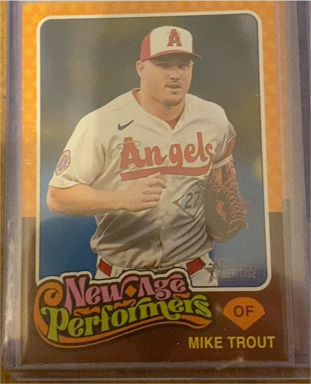 2024 Topps Heritage New Age Performers #NAP-3 Mike Trout — front