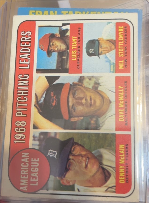 1969 Topps #9 American League 1968 Pitching Leaders — front