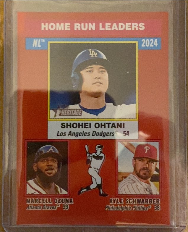 2025 Topps Heritage #193 2024 NL Home Run Leaders - Shohei Ohtani — front