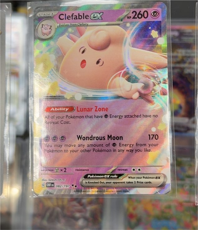 2023 Pokémon SV03: Obsidian Flames #082 Clefable ex — front