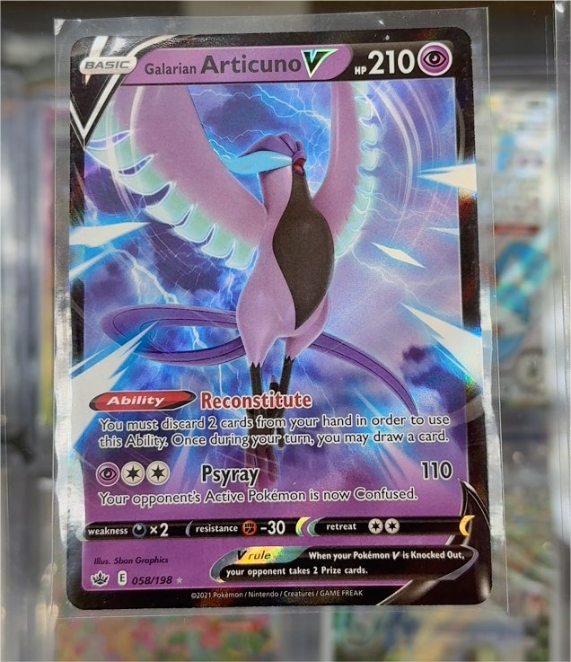 2021 Pokémon TCG Sword & Shield Chilling Reign #058 Galarian Articuno V — front