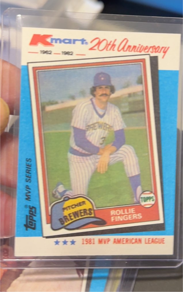 1982 Topps Kmart 20th Anniversary #40 Rollie Fingers — front