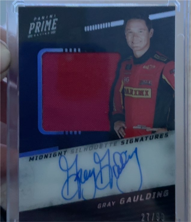 2023 Panini Prime Racing Midnight Silhouette Signatures #SIL-21 Gray Gaulding — front