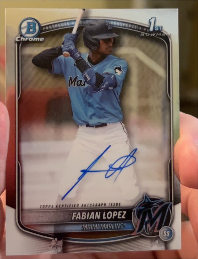 2025 Bowman Chrome #CPA-FL Fabian Lopez — front