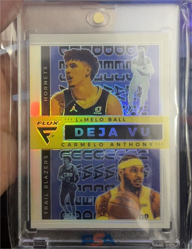 2020-21 Panini Flux #2 LaMelo Ball / Carmelo Anthony Deja Vu Silver Prizm — front