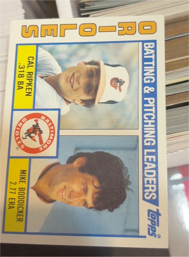 1984 Topps #426 Orioles Batting & Pitching Leaders Cal Ripken / Mike Boddicker — front
