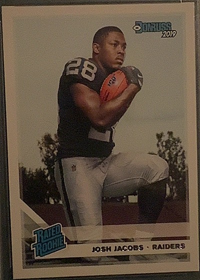 2019 Donruss #308 Josh Jacobs Rated Rookie Card Las Vegas Raiders — front