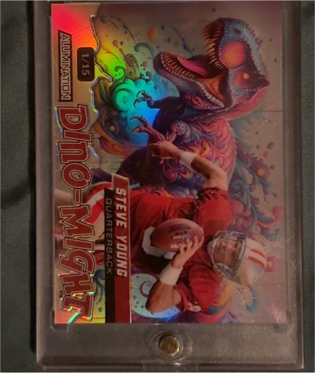 2024 Leaf Wild Card Alumination Dino-Might #DMTRX1-SY Steve Young — front