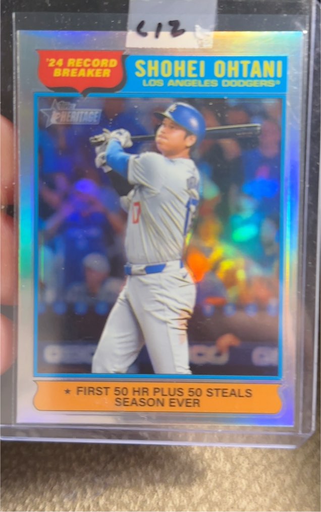 2025 Topps Heritage #1 Shohei Ohtani '24 Record Breaker — front