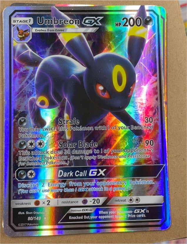 2017 Pokémon Sun & Moon #80 Umbreon GX — front