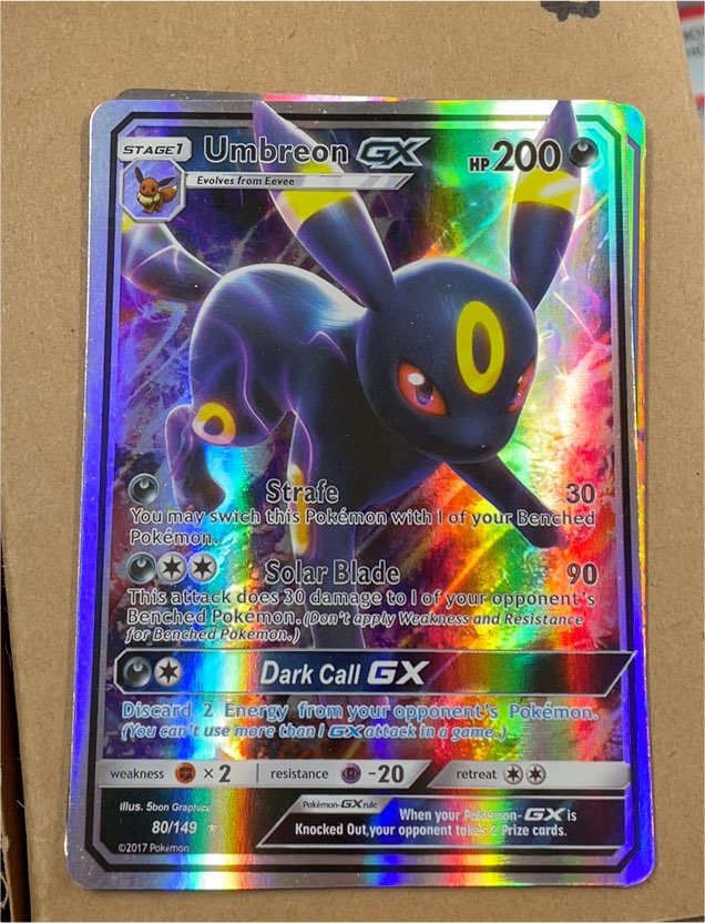 2017 Pokémon Sun & Moon #80 Umbreon GX — front