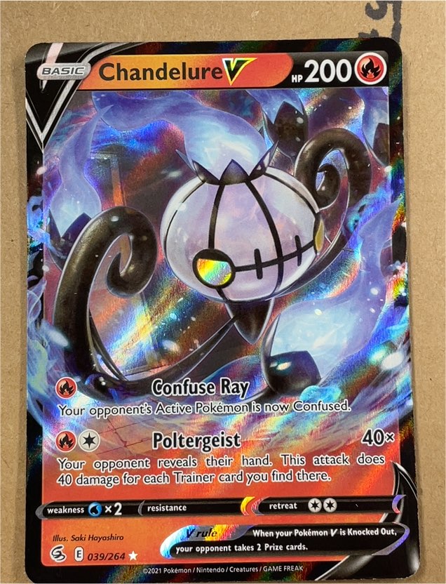 2021 Pokémon Fusion Strike #039 Chandelure V — front