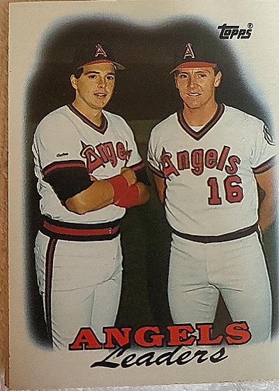 1988 Topps #381 Angels Leaders Wally Joyner/Jack Howell — front