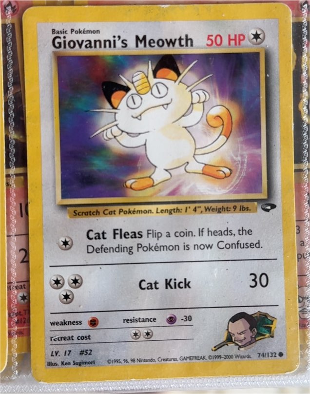 2000 Pokémon Gym Challenge #74 Giovanni's Meowth — front