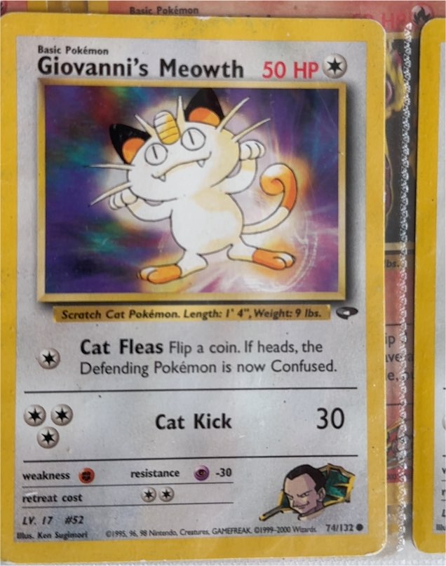 2000 Gym Challenge #74 Giovanni's Meowth — front